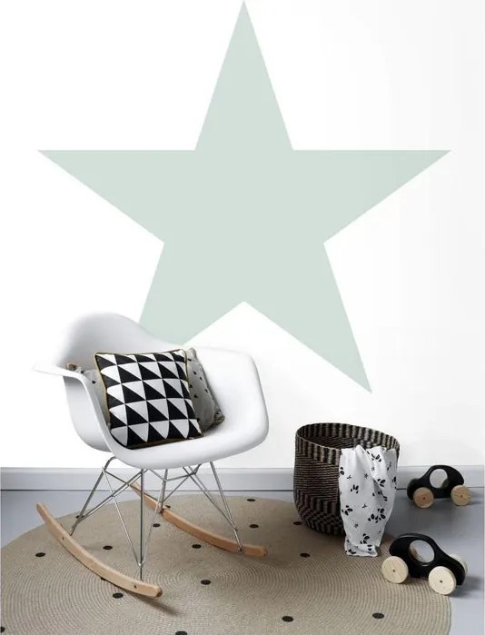 Fotomurale ESTA Stella, verde fondo bianco 186X280 cm