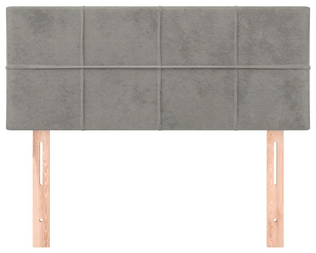 Testiera grigio chiaro 80x5x78/88 cm in velluto