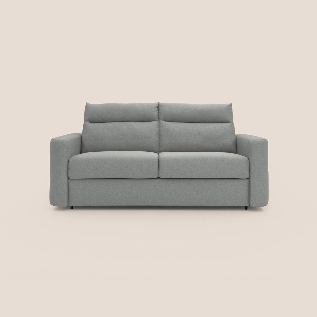 Cupido Divano letto materasso H18 cm e schienale alto in tessuto impermeabile simil cotone T13 grigio