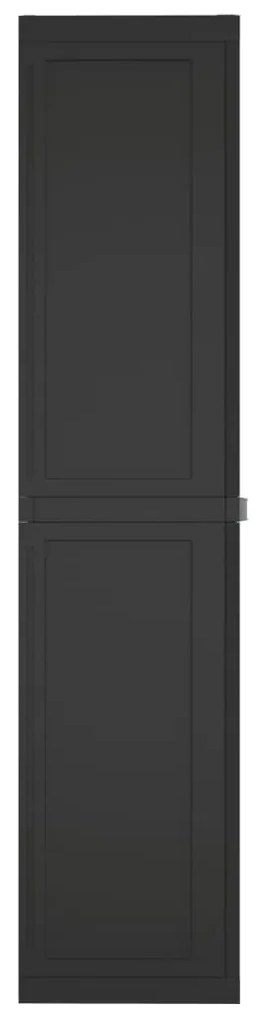 Armadio da esterno nero 65x37x165 cm in pp