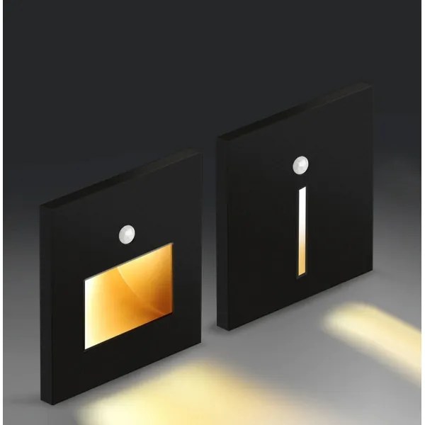 Emithor 70418 - Lampada LED per scale SUNNY LED/1W/230V nera con sensore