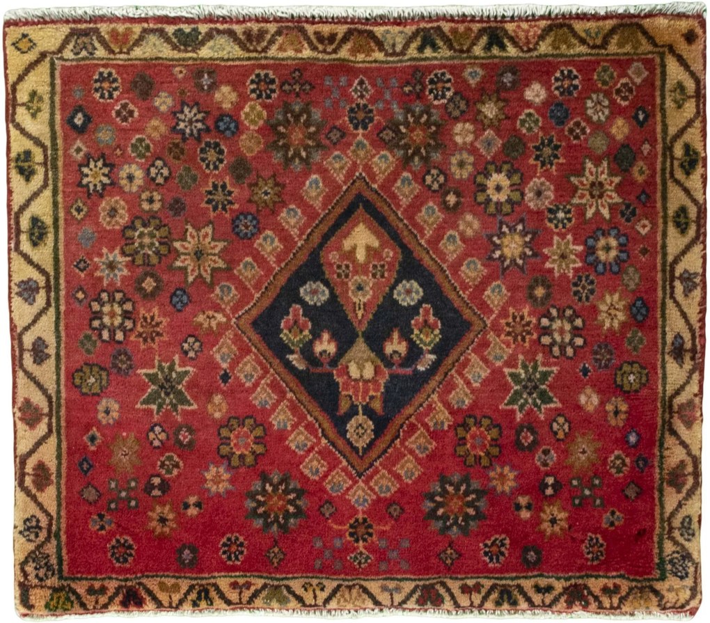 Shiraz Tappeto persiano 60 x 60 Rosso (Iran) Annodato A Mano
