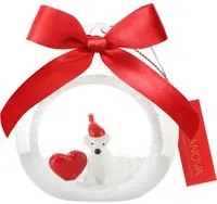 Pallina Natale segnaposto orsetto in vetro borosilicato