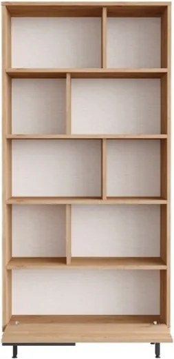Libreria Moderna Con Vani A Giorno Ed Anta Frontale 84x30x175 Ocean Legno