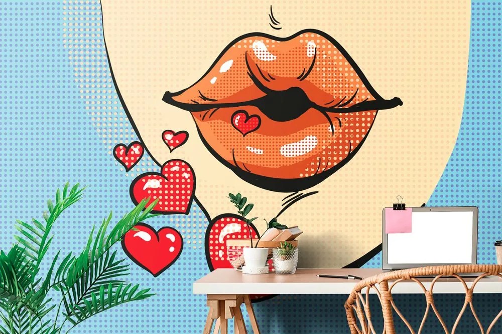Carta da parati – Dolce bacio pop art