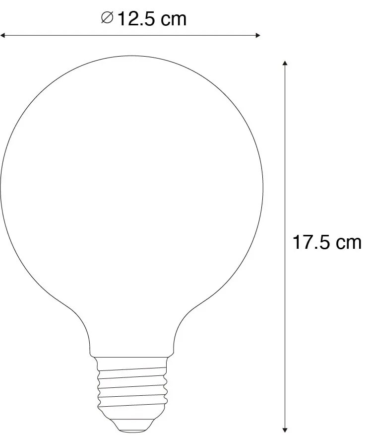 Set di 5 Lampadine LED E27 dimmerabili opale G125 5W 450 lm 2200K