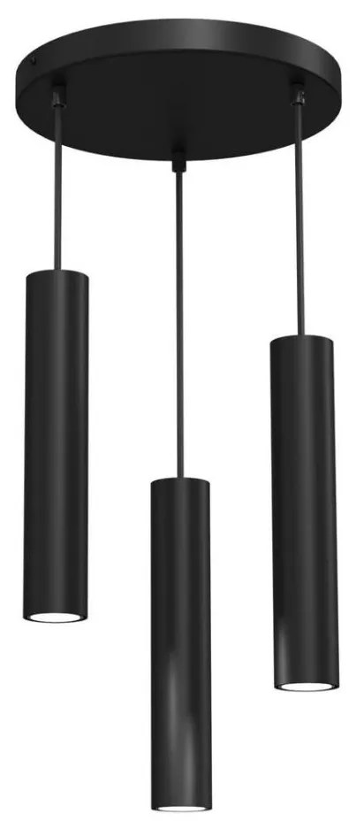 Lampadario a sospensione con filo RAITO 3xGU10/8W/230V nero