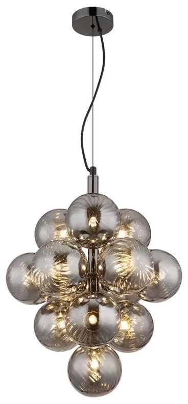 Lampadario Moderno sosp.metallo grigia 13x G9 LED grigio paralume fumo 13x G9 Ø39.5cm GLOBO