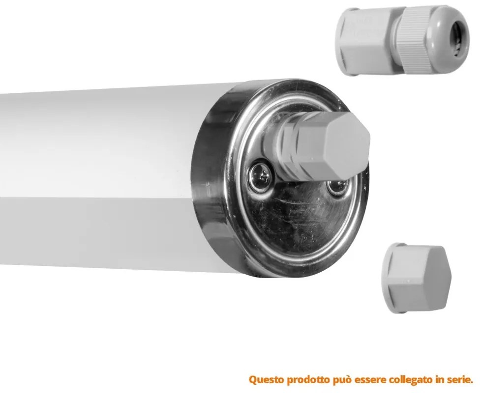 Plafoniera LED 150cm 50W IP69K in PMMA con driver Philips Colore  Bianco Naturale 4.000K
