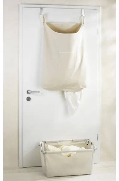 WENKO 62107100 - Cesto porta biancheria CANGURO 52x81 cm beige/argento