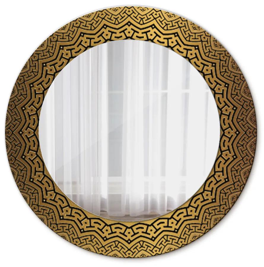 Specchio tondo con decoro Ornamento greco fi 50 cm