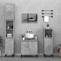 Set Mobili da Bagno 3 pz Grigio Cemento in Legno Multistratocod mxl 101358