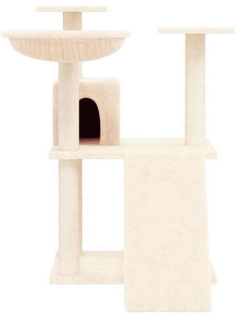 Albero per gatti con tiragraffi in sisal crema 83 cm