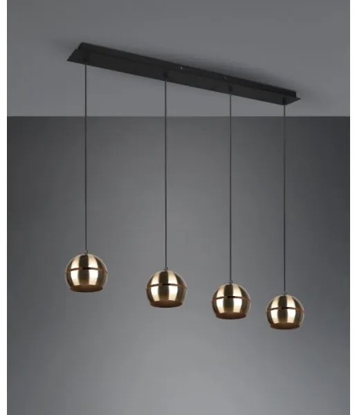 Trio - Lampadario a sospensione con filo FLETCHER 4xE14/40W/230V ottone