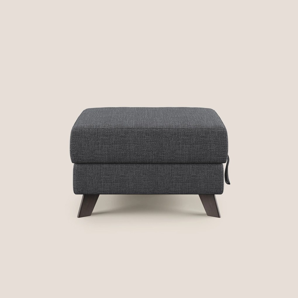 Moon Pouf contenitore e piedini alti in tessuto morbido ad intreccio soft-touch impermeabile T06