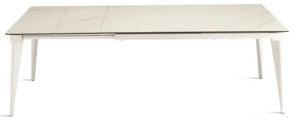 Tavolo allungabile 240 cm ULISSE con top grčs porcellanato effetto Marmo Bianco