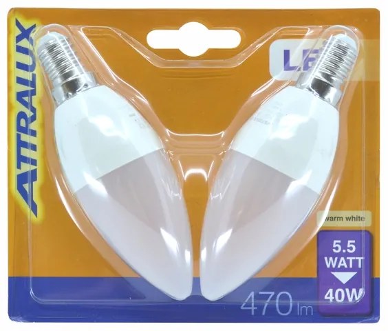 SET 2x Lampadina LED E14/5,5W/230V 2700K- Attralux