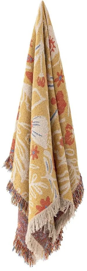 Coperta gialla in cotone riciclato 130x160 cm Reims – Bloomingville