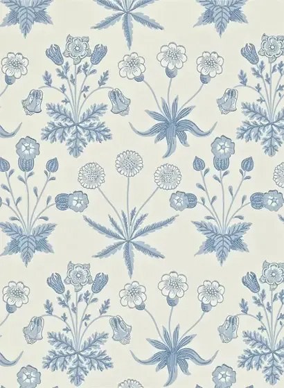 Morris & Co Carta da parati Daisy - Blue/ Ivory