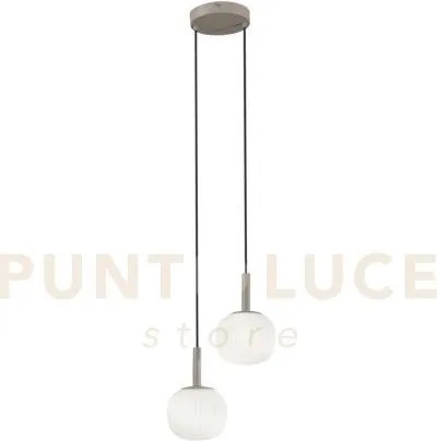 Lampadario a sospensione eris bianco e marrone in alluminio+vetro 2...