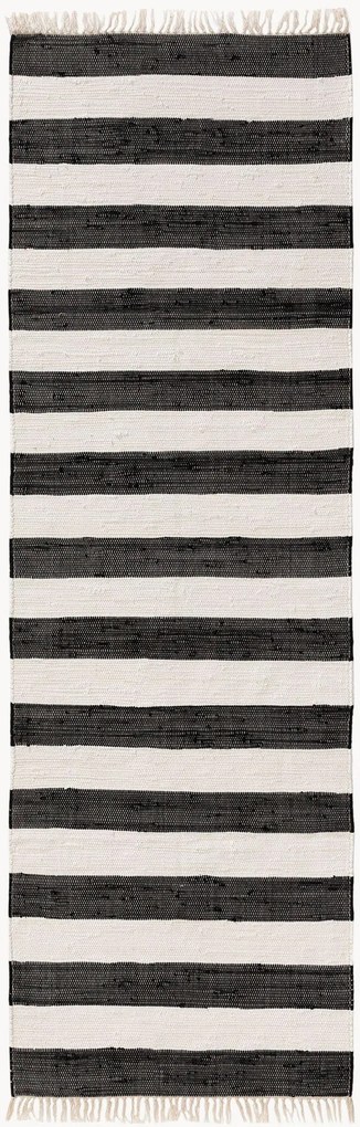Passatoia in cotone a pelo corto intrecciata a mano Tom