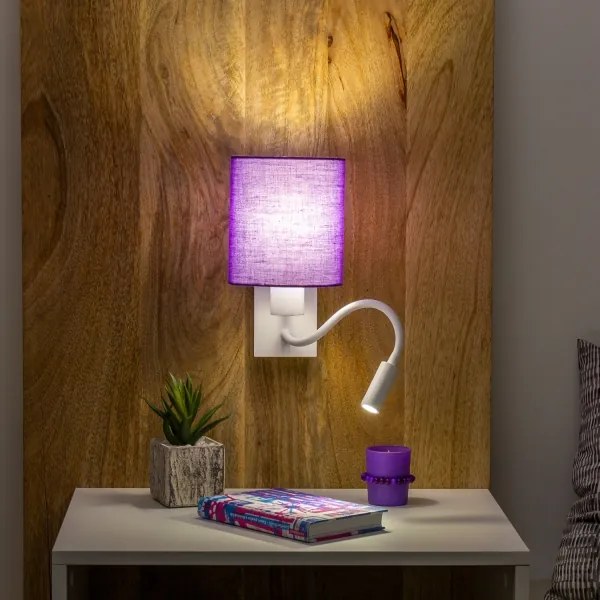 Brilagi - Applique a LED NUBILA 1xE27/25W/230V + LED/3W bianco/viola