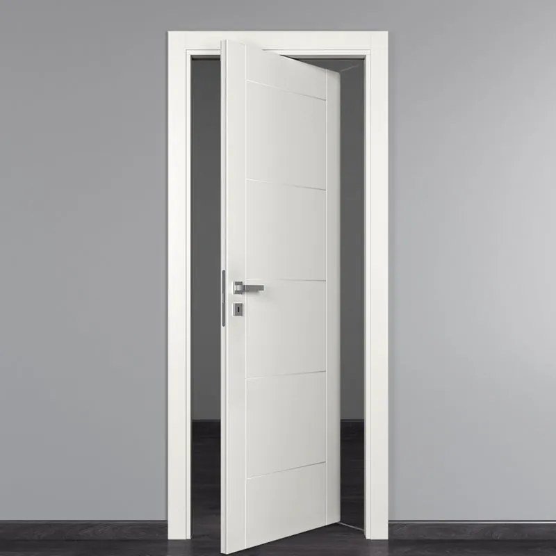 Porta interna rototraslante Bent in legno colore bianco, L 80 x H 210 cm, apertura reversibile