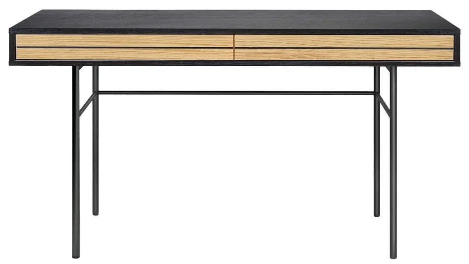 Scrivania nera a righe, 130 x 60 cm - Woodman