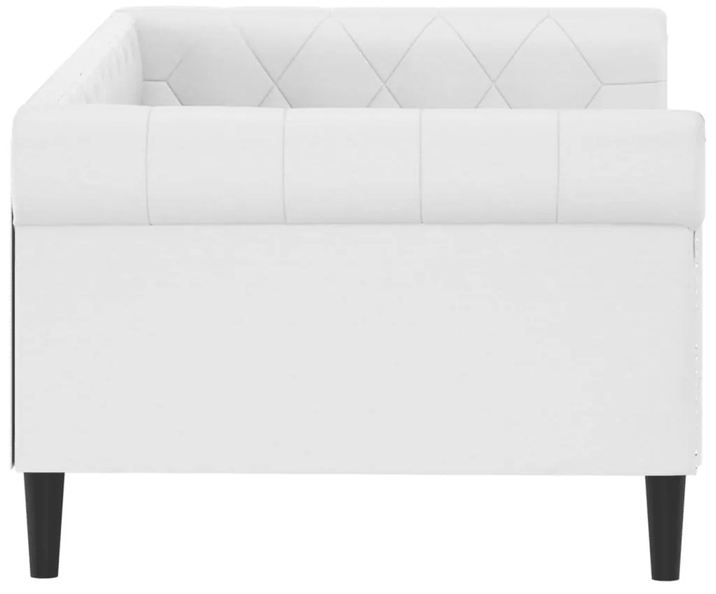 Letto da giorno bianco 90x200 cm in similpelle