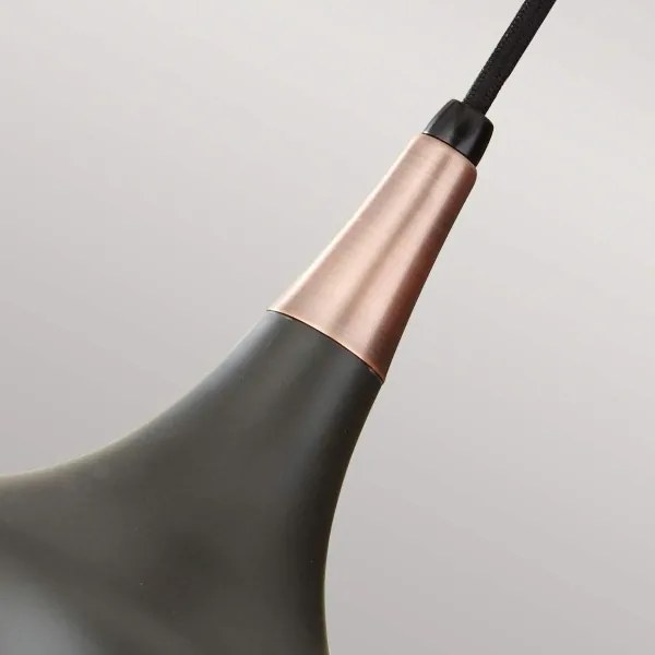 Feiss FE-BESO-P-S-DBZ - Lampada a sospensione su cavo BESO 1xE27/60W/230V Ø17,9 cm nero/rame