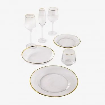 Stoviglie in Cristallo 28 pezzi Arely Trasparente - Sklum