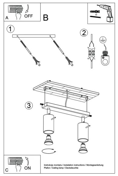 Sollux SL.0728 - Faretto RING 2xGU10/10W/230V