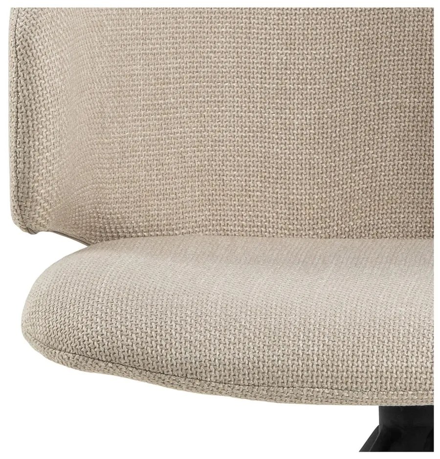 Sedia da pranzo beige in imbottito con braccioli Ella – Actona