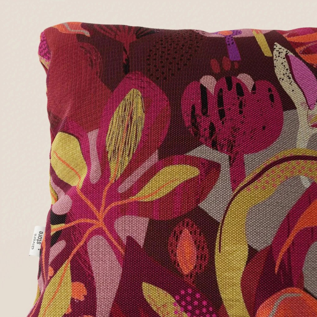 Joy collezione cuscini a fantasie multicolor in tessuto fresco cotone impermeabile rosso