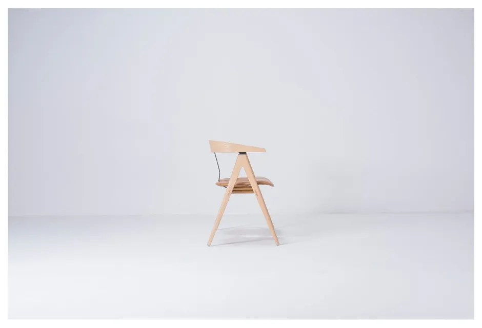 Panca in legno di quercia con seduta in pelle Ava - Gazzda