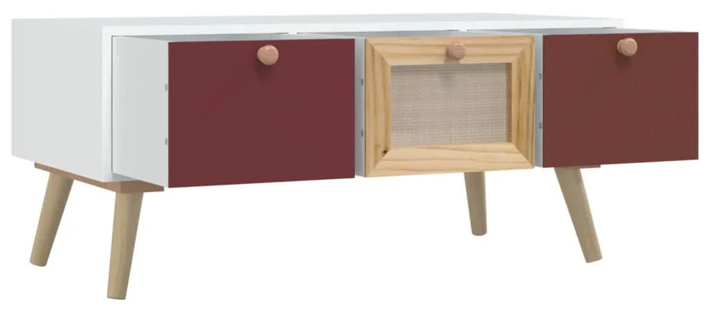 Tavolino da salotto con cassetti 80x40x35,5cm legno multistrato