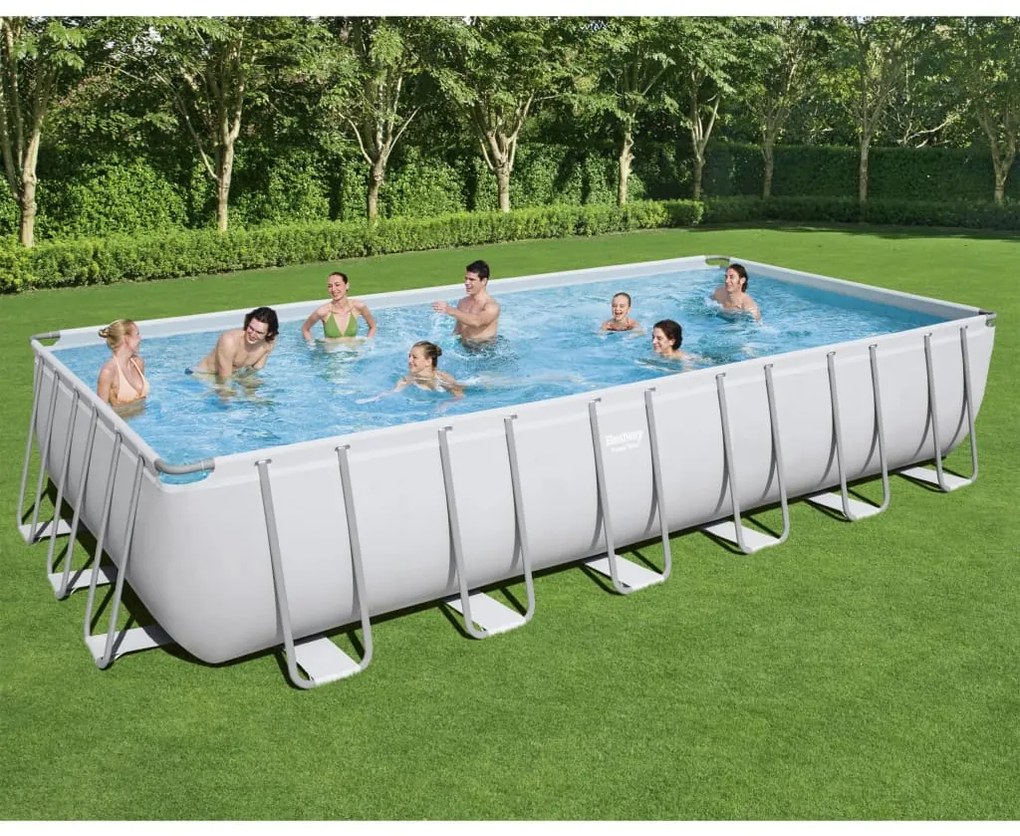 Set Piscina Power Steel Rettangolare 732x366x132 Cm /
