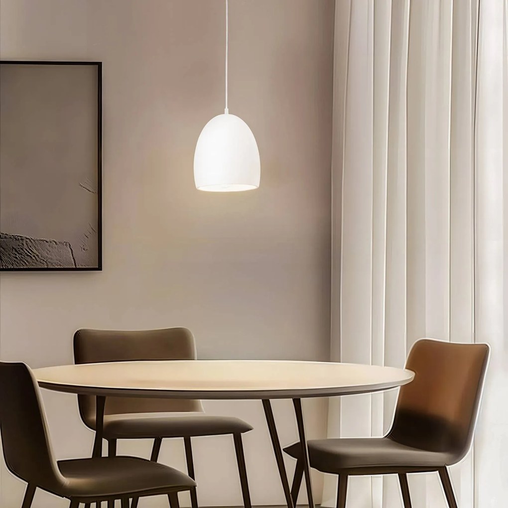 SOLLUX LIGHTING Lampada a sospensione Wula con paralume in ceramica bianca