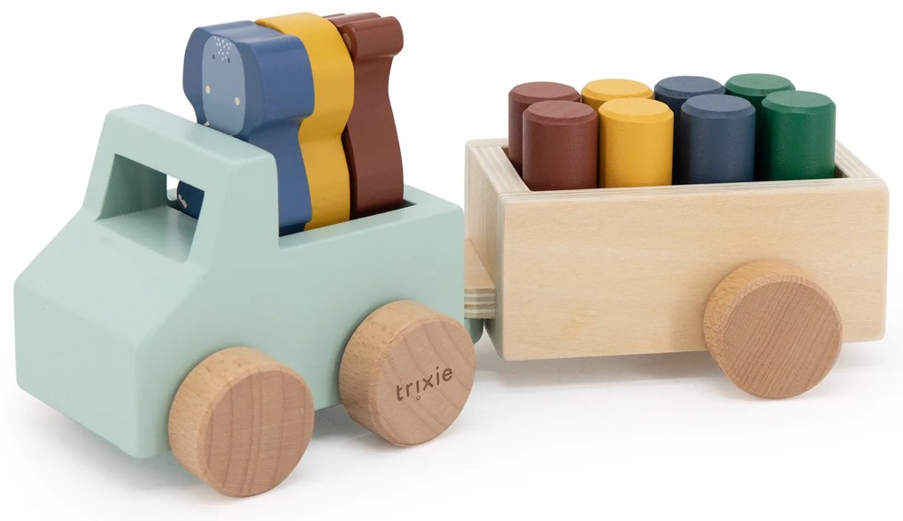 Trixie Auto in legno con rimorchio