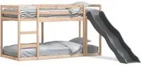 Letto a Castello Scivolo e Scala 90x200 cm Legno Massello Pino 3284242