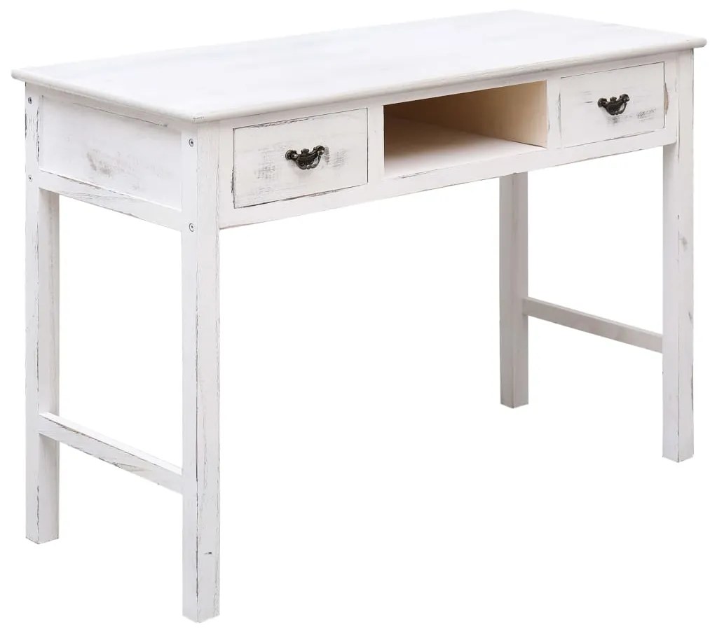 Tavolo Consolle Bianco Anticato 110x45x76 Cm İn Legno /
