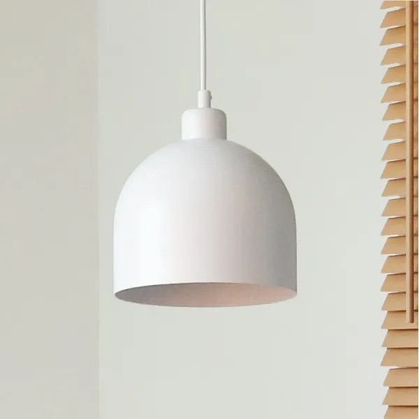 Duolla - Lampadario a sospensione su cavo IRONLINE 1xE27/15W/230V diam. 17 cm bianco