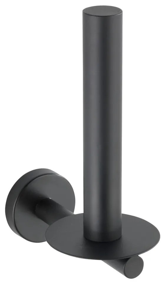 Porta carta igienica da parete in acciaio inox nero opaco Bosio - Wenko