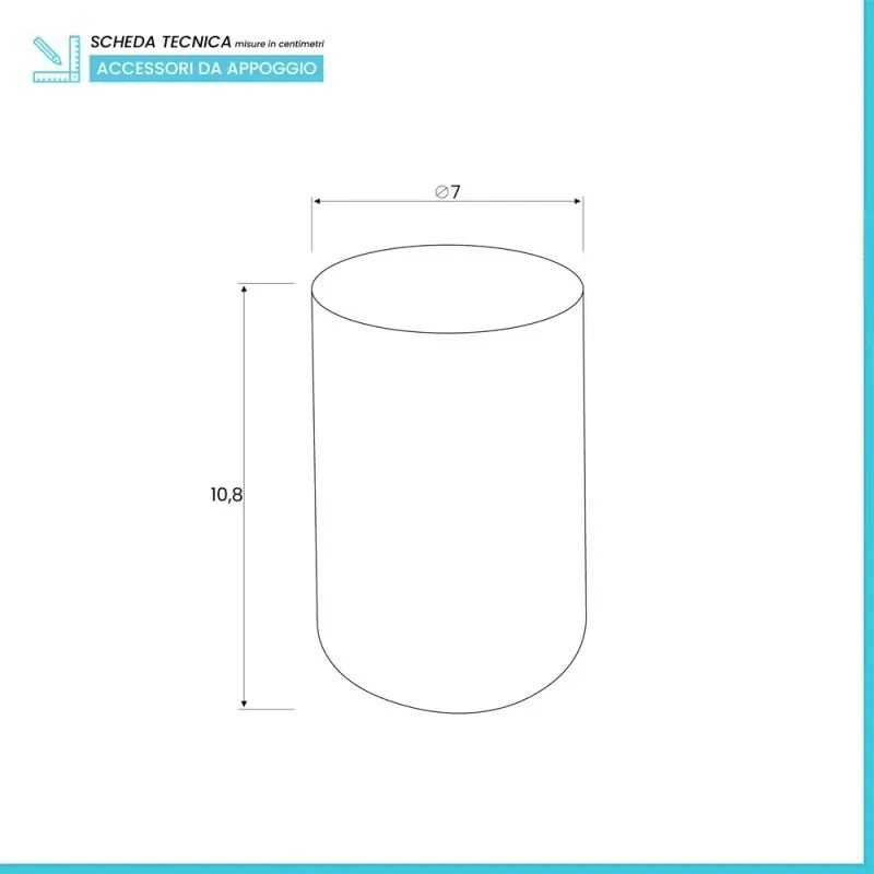 Portaspazzolino Tortora In Ceramica Arredo Bagno