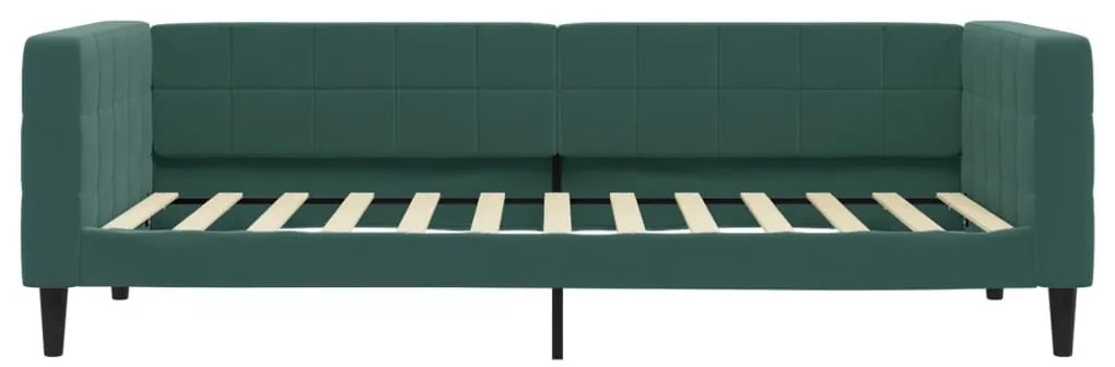 Letto da giorno verde scuro 90x200 cm in velluto