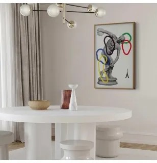 Poster - Collage Graphic - Discus Thrower - Sculpture Cornice d'oro 60x90
