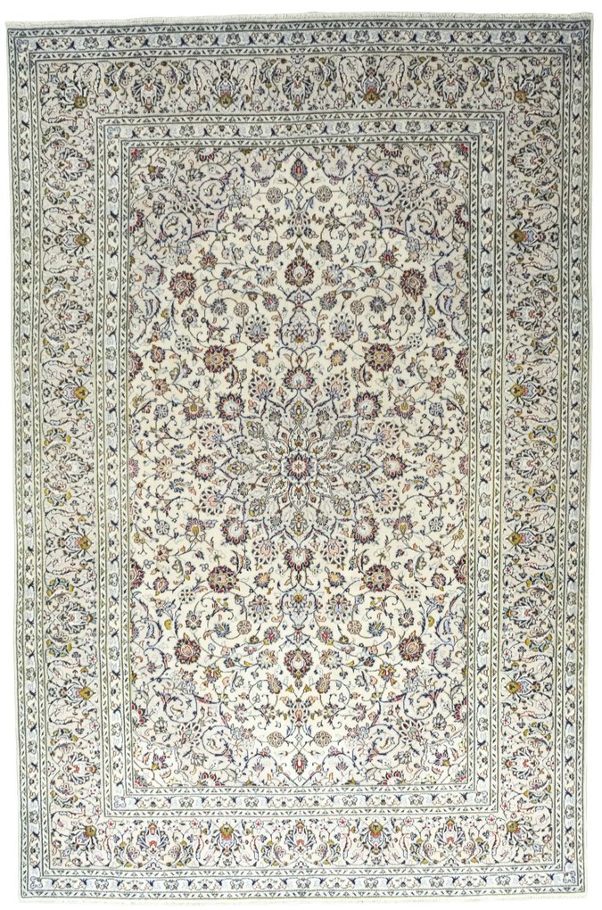Kashan Tappeto 240 x 370 Beige (Iran) Annodato A Mano