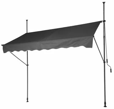 Tenda Regolabile Grigio Poliestere 250 x 120 cm