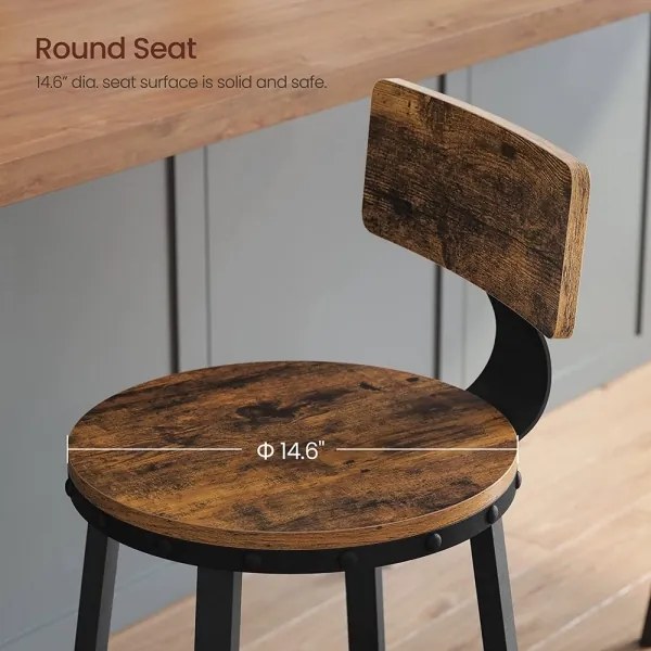 Sgabello da bar AVEN marrone/nero