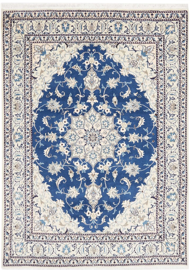 Nain Tappeto 170 x 230 Blu (Iran) Annodato A Mano